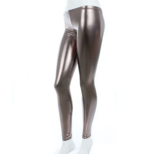 Leggins de Cuero Brillante con Textura Metálica - Estilo Punk Nightclub - Image 5