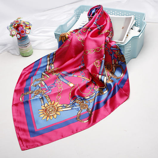 Pañuelo de Seda Estampado Versátil - Bufanda Multifuncional para Mujer - Image 26