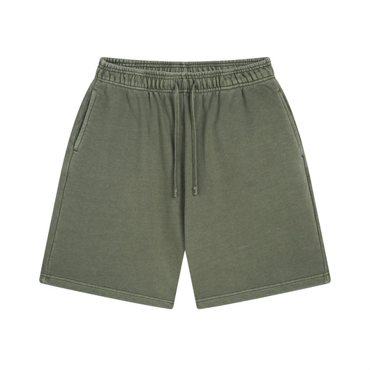 Shorts Deportivos de Algodón Puro Teñidos con Patrón Vintage Lavado - Image 12