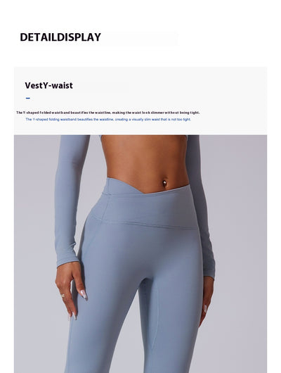 Pantalones Yoga Cintura Alta con Textura Satinada y Control Abdominal - Image 8