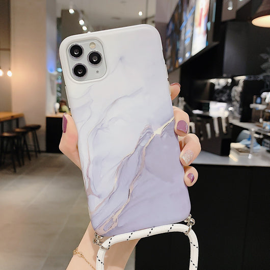Funda para iPhone con Patrón Mármol y Cordón Ajustable - Image 12