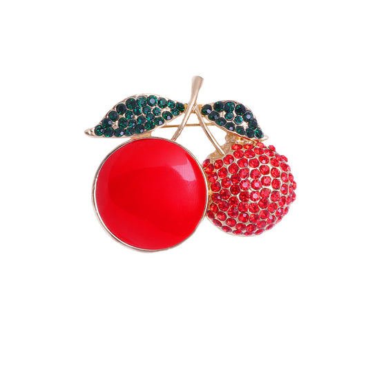 Broche Floral con Cristales de Cereza y Gota de Aceite - Image 3