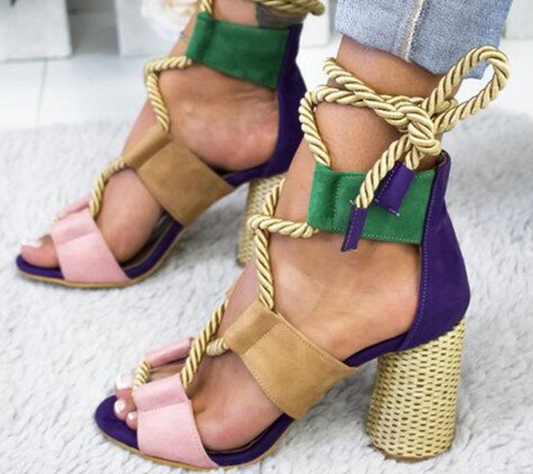 Sandalias Gruesas a Juego de Colores