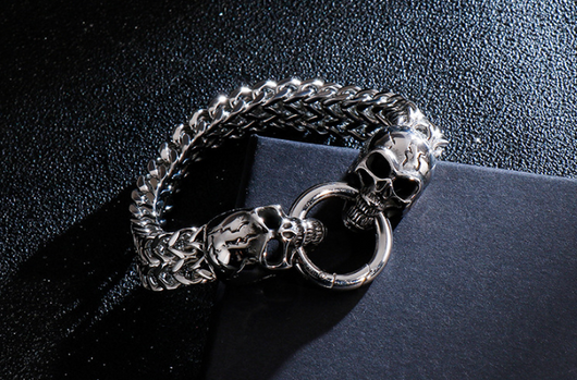 Pulsera de Acero Titanio Calavera Dominante - Image 13