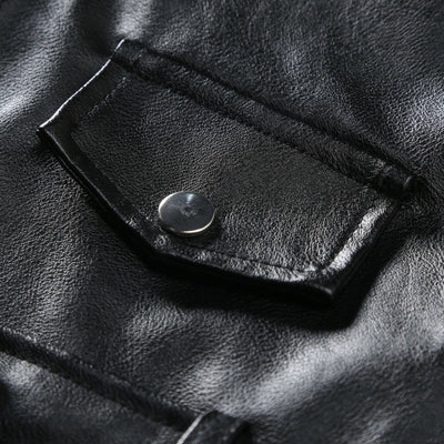 Chaqueta de Cuero Ajustada con Solapa - Image 22