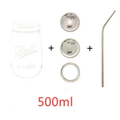 Botella Mason de Vidrio con Pajita para Jugos y Agua - Image 8