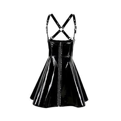 Vestido PVC gótico con tirantes para discoteca y eventos nocturnos - Image 5