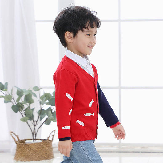 Suéter con Cuello en V para Niños - Diseño Pececitos - Image 6