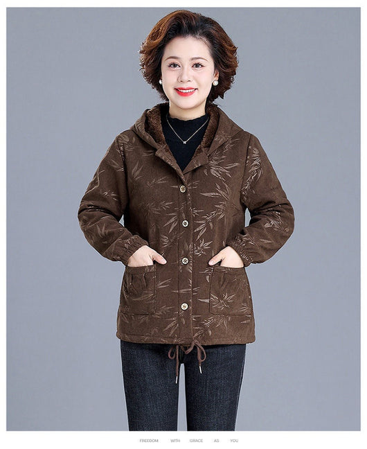 Abrigo Acolchado con Capucha para Mujer Madura - Chaqueta Térmica Forrada en Fleece - Image 13