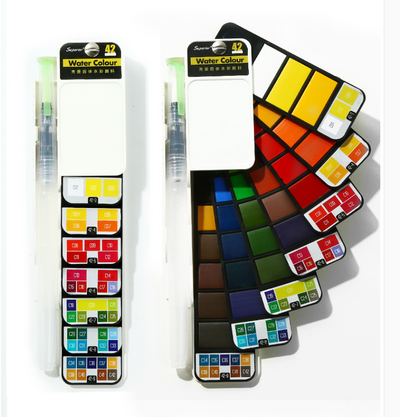 Set de Acuarelas Sólidas Portátil con Pincel de Agua Plegable - Image 5