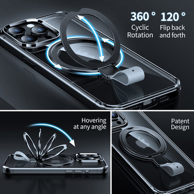 Funda Magnética Transparente con Anillo Giratorio y Soporte Ajustable - Image 3