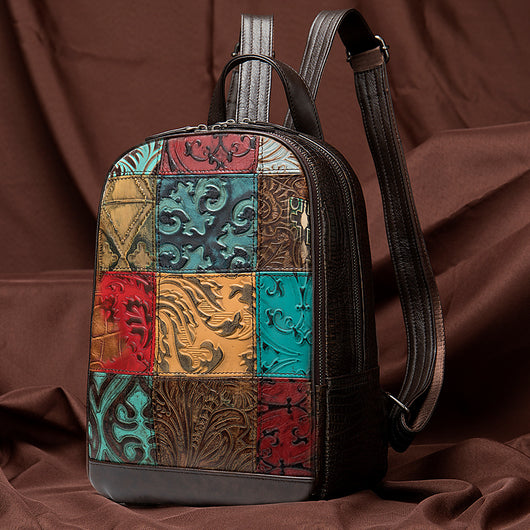Mochila de Cuero Auténtico Estilo Nacional para Mujer - Image 4