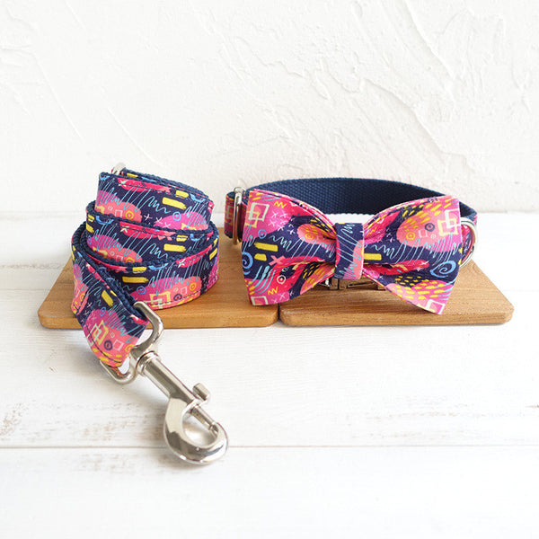 Collar para Perro con Moño Floral Elegante