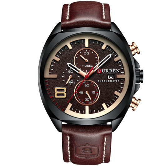 Reloj Curren 8324 para Hombre - Cronógrafo Resistente al Agua con Correa de Cuero - Image 3