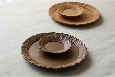 Bandeja de Té Japonesa Artesanal en Madera con Encaje Tallado a Mano - Image 24