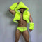Chaleco de Pelaje Fluorescente Verde Hip-hop Jazz para Hombre y Mujer