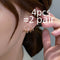 S925 Plateado Needle Four-prong Zircon Inlaid Earrings Dorado 4pcs