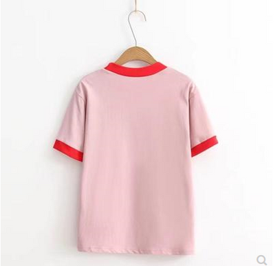 Playera Cuello Redondo Manga Corta Bicolor con Detalles en Contraste - Image 6