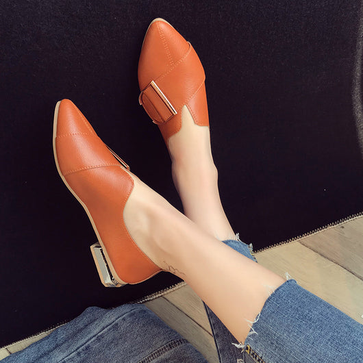Zapatos Planos Estilo Británico - Mocasines Cómodos de Boca Baja