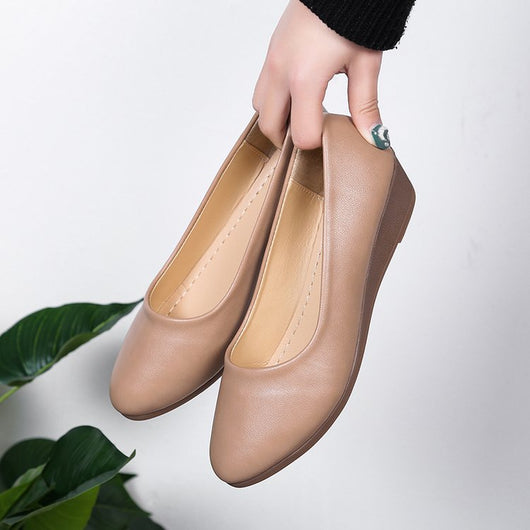 Zapatos Mocasín Cómodos con Tacón Bajo Estilo Coreano - Otoño - Image 9