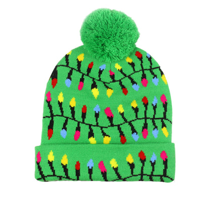 Gorro Navideño Tejido con Diseño de Reno y Muñeco de Nieve - Image 9