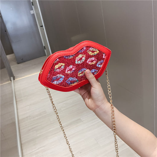 Monedero Infantil con Diseño de Labios - Bolsa Multiusos para Niñas