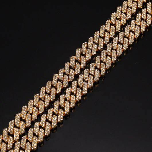 Pulsera Hip-hop Chapada en Oro con Diamantes de Aleación - Image 3