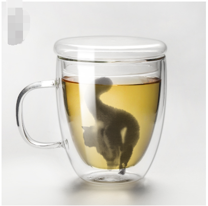 Taza Térmica de Vidrio Soplado con Diseño de Gato - Doble Aislamiento - Image 15