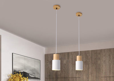 Lámpara de Techo Recta de Madera para Comedor y Sala de Estar - Image 14