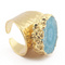 Yauvana Druzy Stone Adjustable Rings Blue