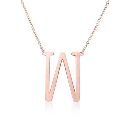 Collar Inicial Acero Inoxidable Chapado en Oro Rosa - Image 51