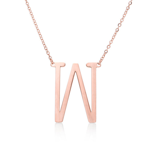 Collar Inicial Acero Inoxidable Chapado en Oro Rosa - Image 115