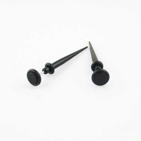 Aretes largos de aguja con punta redonda en negro - Image 4