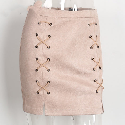 Falda Blanca Ajustada con Bandage Estilo A-Line - Image 11