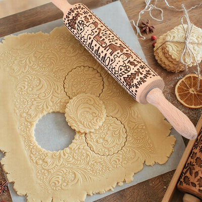 Rodillo para Galletas Navideño con Patrón de Copo de Nieve - Image 6