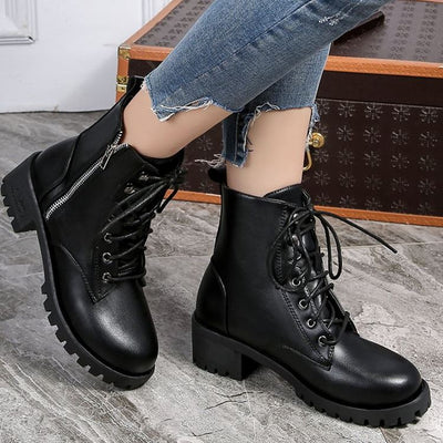 Botas de Combate Vintage para Mujer - Estilo Otoñal - Image 4