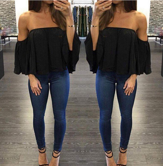 Blusa Chifón Elegante con Cuello Envuelto y Mangas Largas