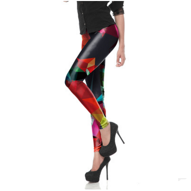 Leggings Geométricos de Diamantes en Colores Vibrantes