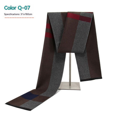 Bufanda de Invierno Rayada en Cashmira Artificial para Hombre - Image 7
