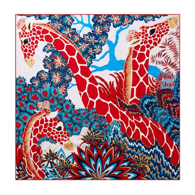 Pañuelo Cuadrado de Seda Twill Jirafa 90cm Enrollado a Mano para Mujer - Image 16