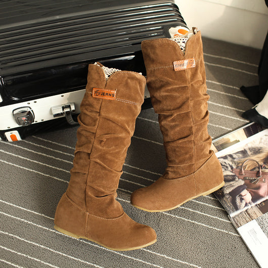 Botas Martin de Ante para Mujer - Caña Plana con Suela Cómoda - Image 4