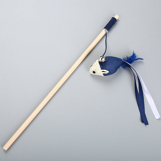 Juguete Interactivo de Pluma con Vara de Madera para Mascotas - Image 10