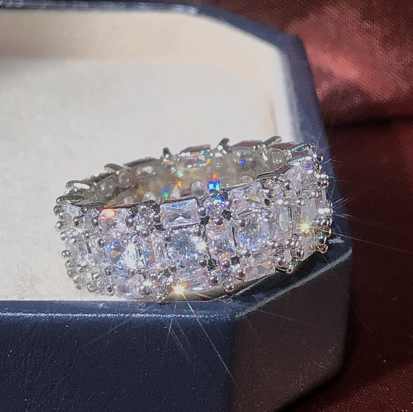 Anillo de Circonia Cúbica Lujo para Parejas - Joyería Brillante