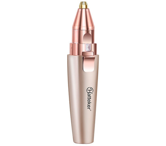 Two mint green and rose gold 2-in-1 electric eyebrow shaping devices with USB cables and packaging. - Image 24