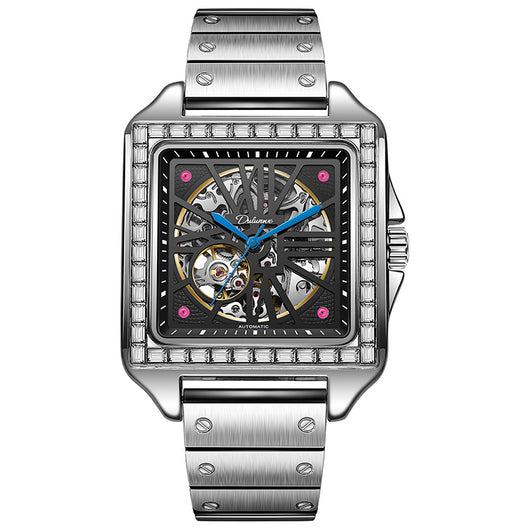 Reloj Automático de Diseño Cuadrado con Diamantes - Image 7