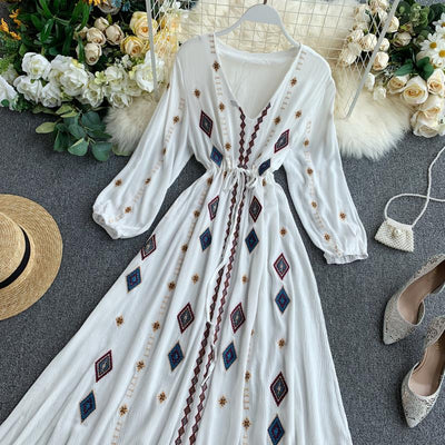 Vestido Largo de Mujer con Bordado Industrial y Cintura Ajustable - Image 17