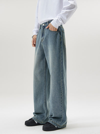 Pantalones Vaqueros Holgados Lavados Estilo Americano para Hombre - Image 9