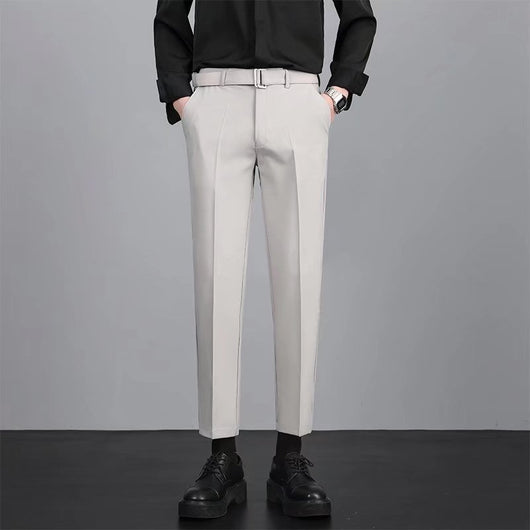 Pantalones Casuales Coreanos Rectos Antirruga de Corte Moderno - Image 8