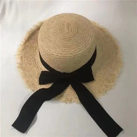 Sombrero de Rafia Elegante Japonés con Moño para Playa - Image 9