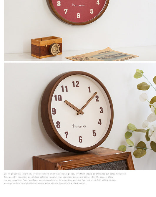 Reloj de Pared Minimalista Moderno en Madera Maciza Estilo Retro - Image 9